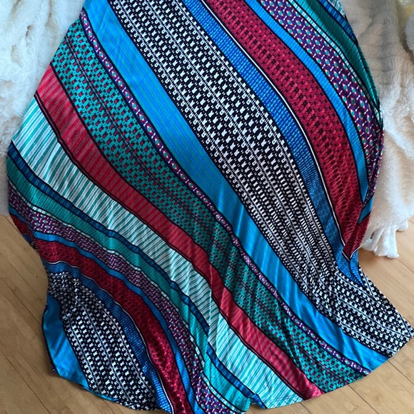 Calvin Klein Beautiful Print A Line Maxi Stretch Dress - Picture 5 of 16